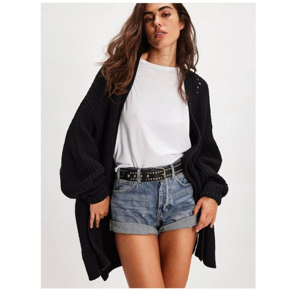 Free People Black Nightingale Cardi